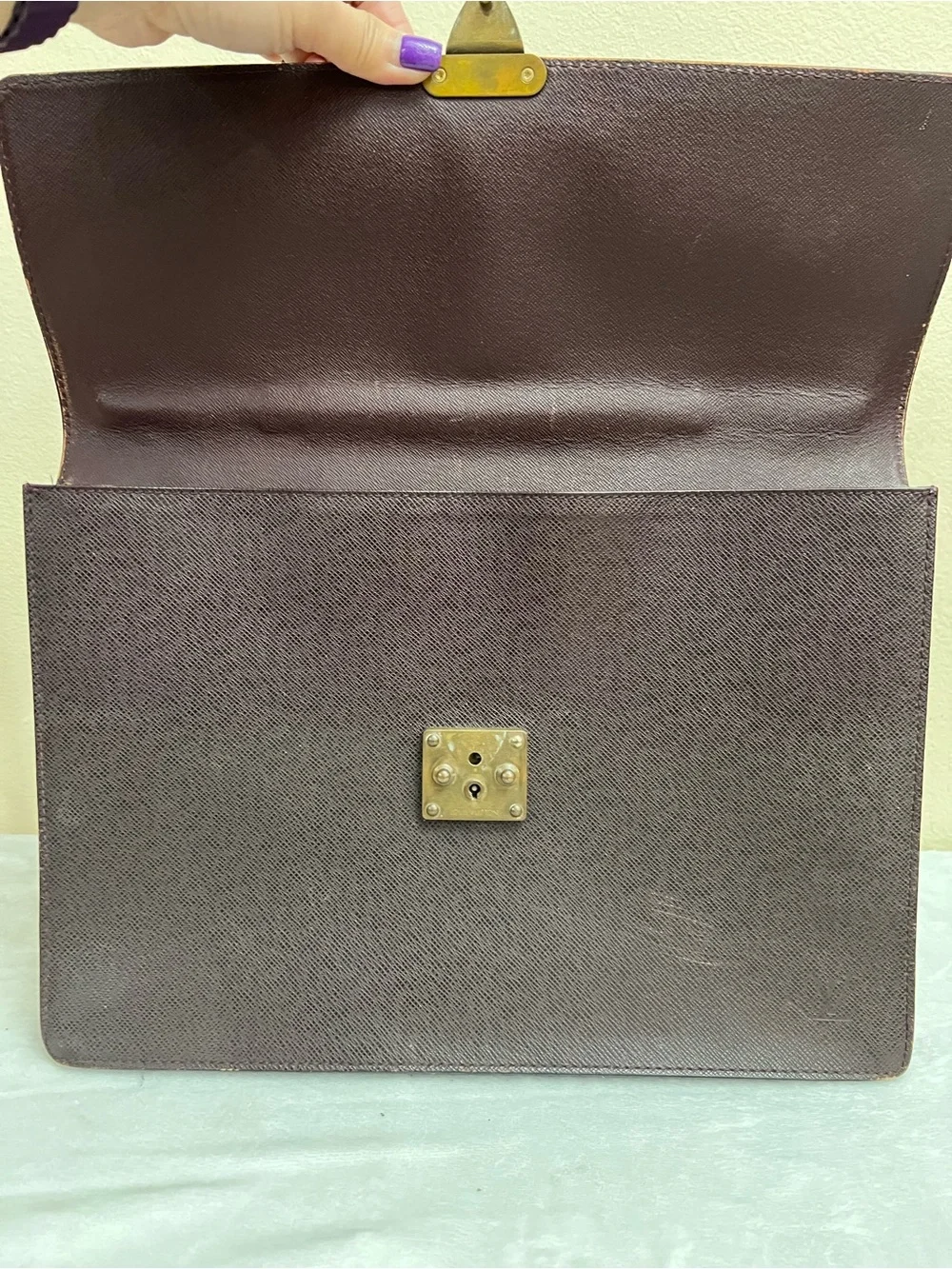 AUTH LOUIS VUITTON SERVIETTE KOURAD TAIGA BRIEFCASE